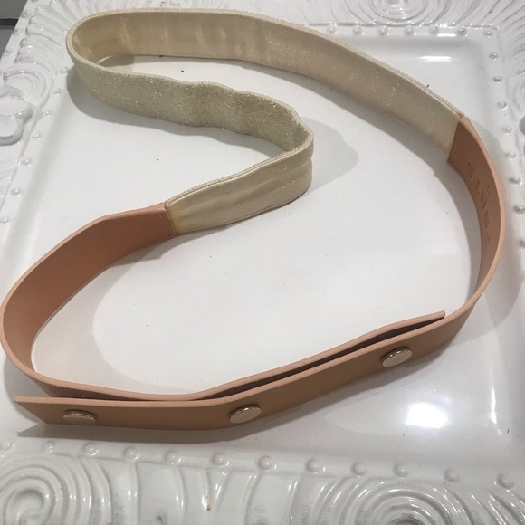 PORTS 1961 Leather belt size 12 shimmer cream/natural color main image 4